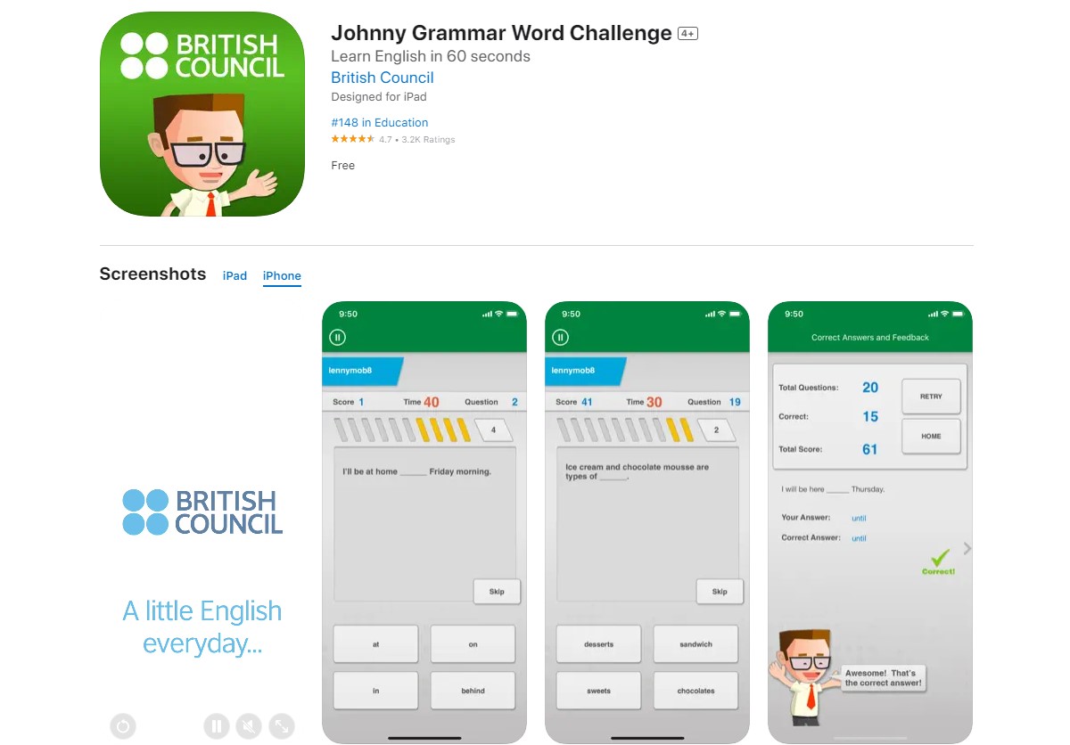johnny grammar word challenge Best Apps for Learning English