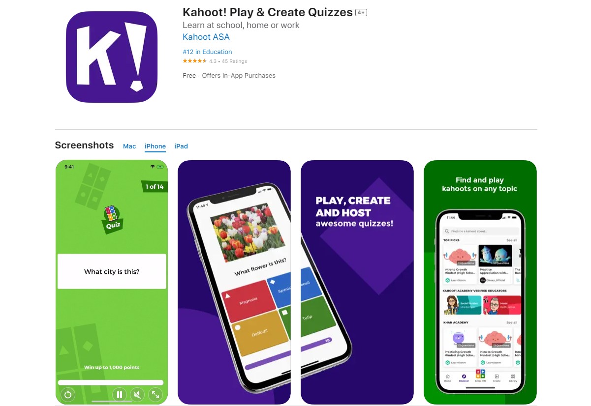 Kahoot! Best Quiz Apps