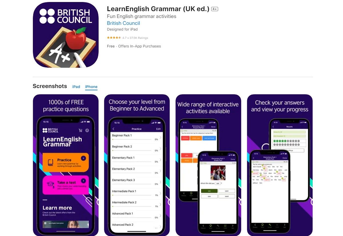 learnenglish grammar Best Apps for Learning English