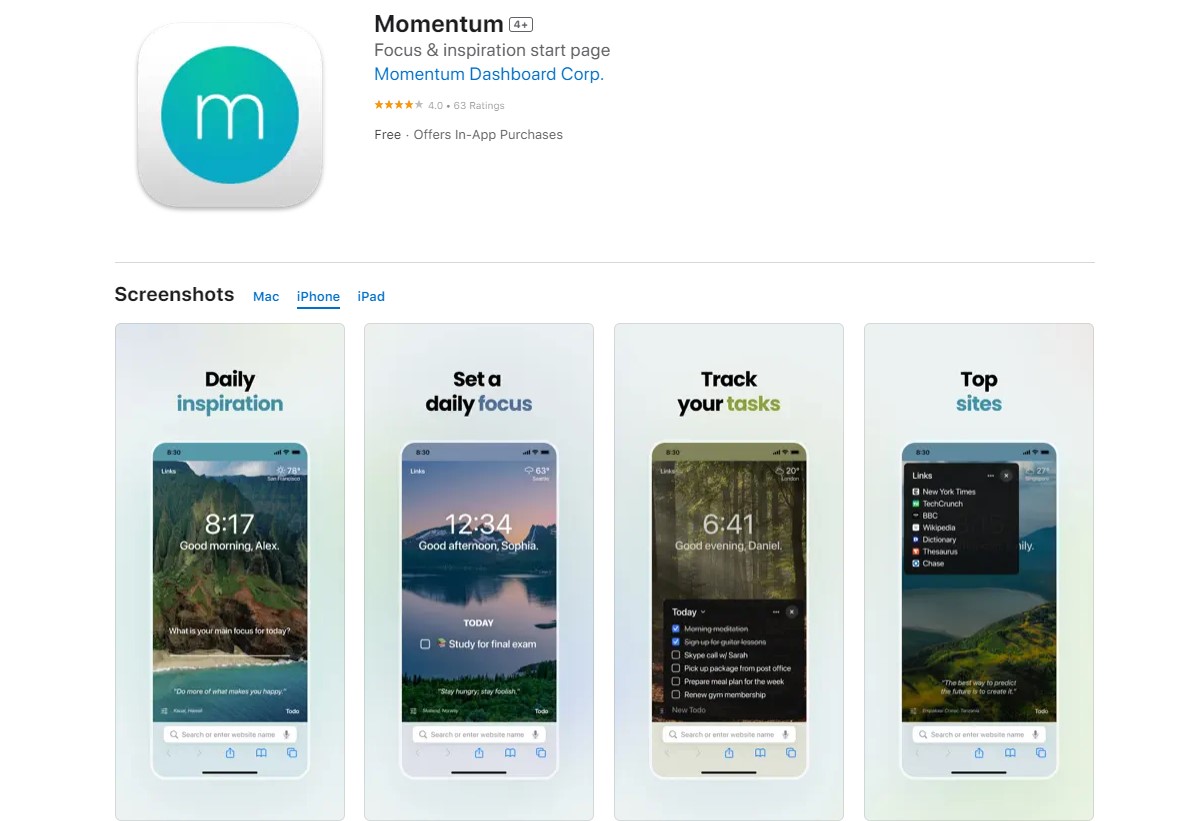 momentum Best Apps for Daily Routine
