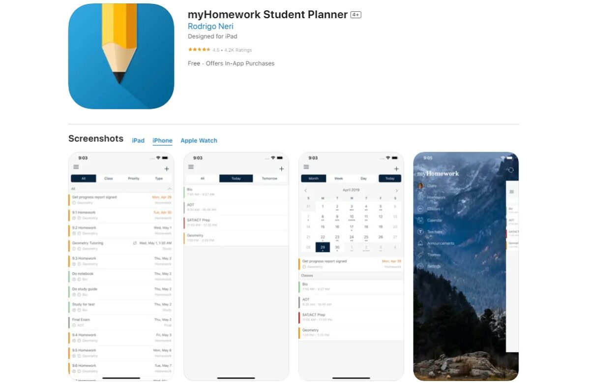 myHomework Student Planner Best Apps for College Students