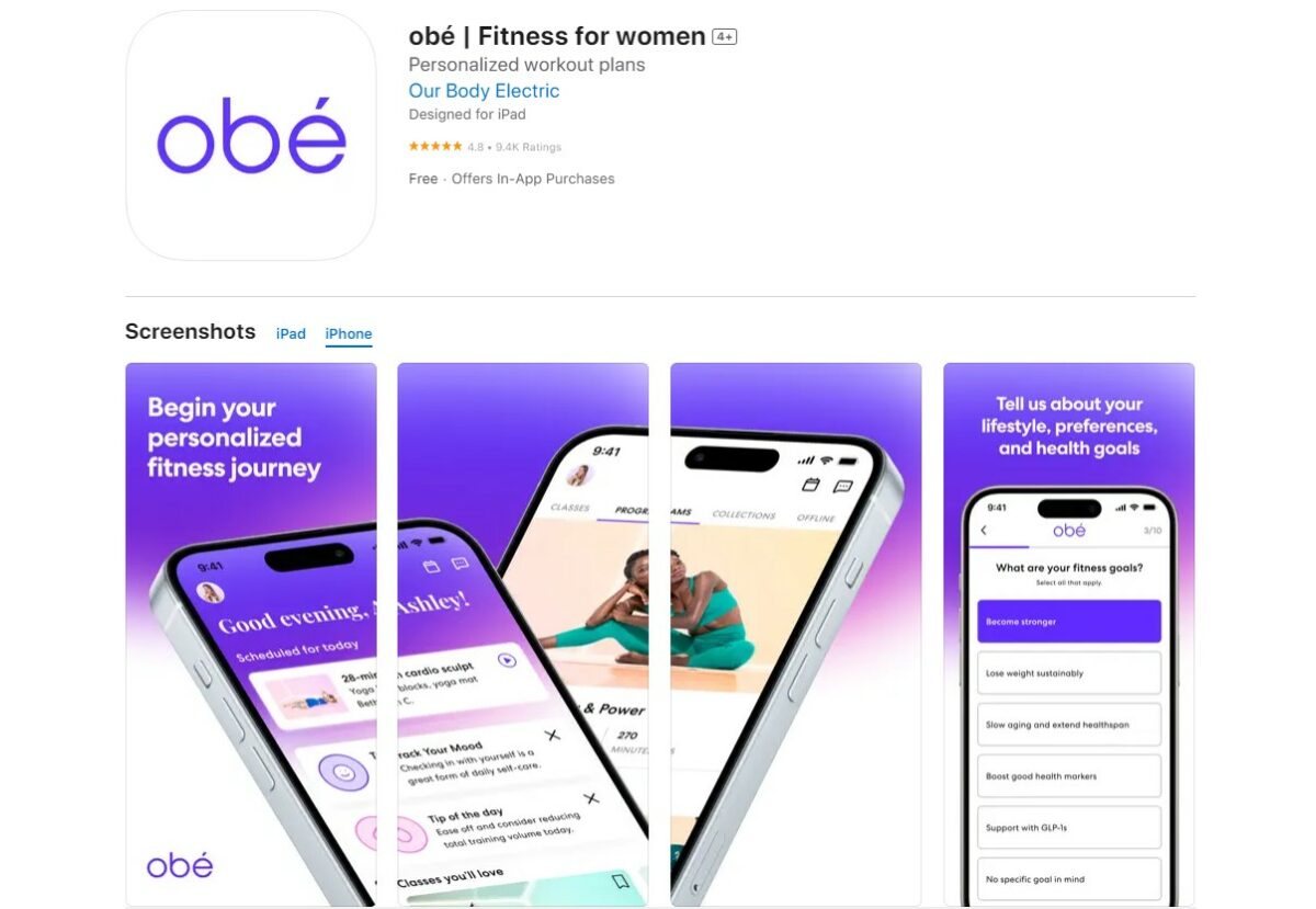 obe fitness Best Apps for Workout