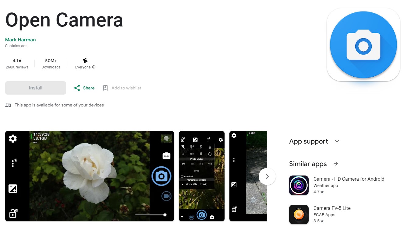 open camera Best Apps for Photography