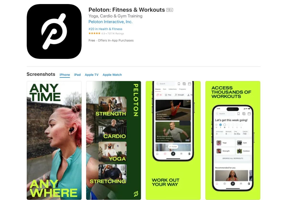peloton Best Apps for Workout