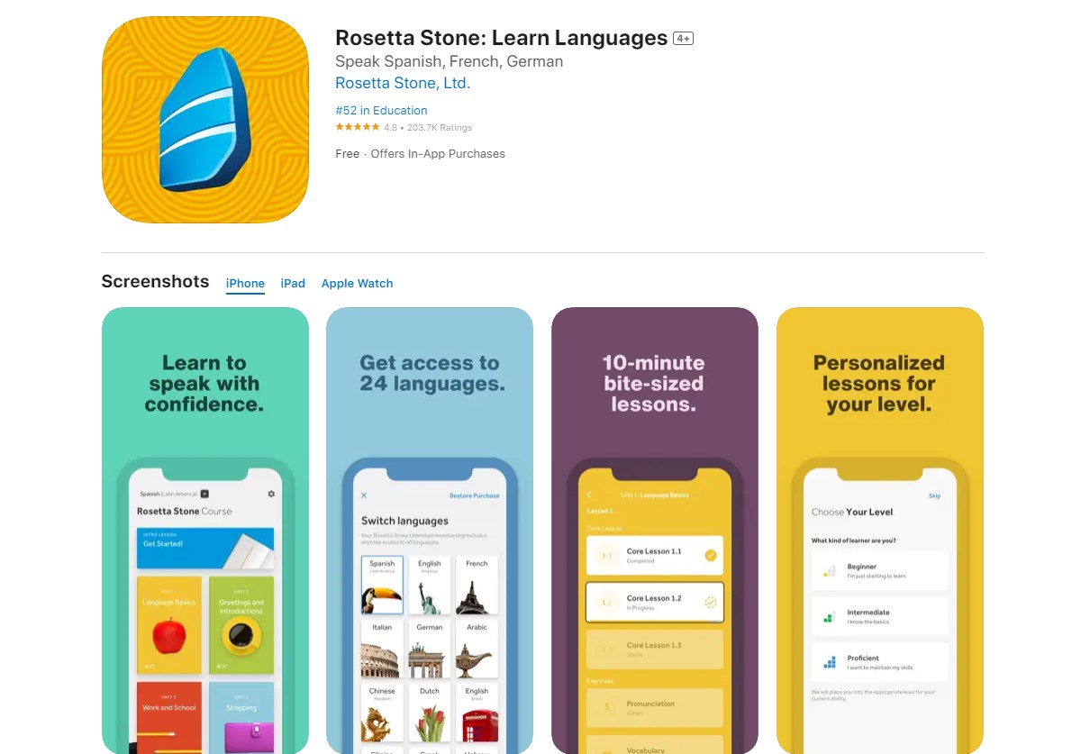 rosetta stone Best Apps for Learning English