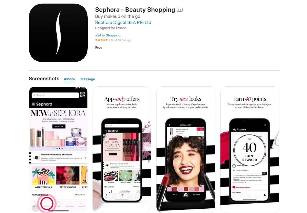 sephora Best Apps For Online Shopping
