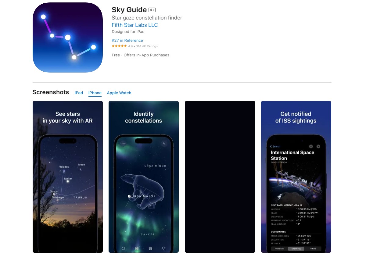 sky guide Best Apps for Photography
