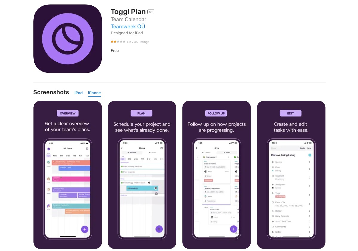 toggl plan Best Apps for Daily Routine
