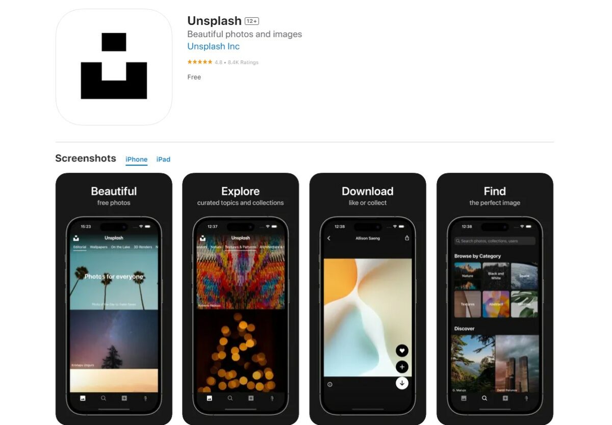 unsplash Best Apps for Photography