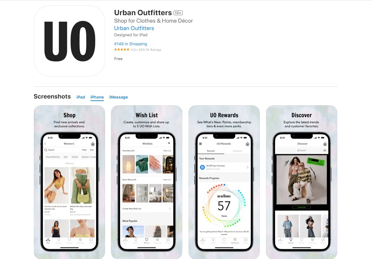 urban outfitters Best Apps For Online Shopping