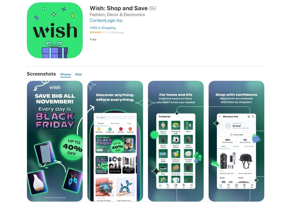 wish Best Apps For Online Shopping